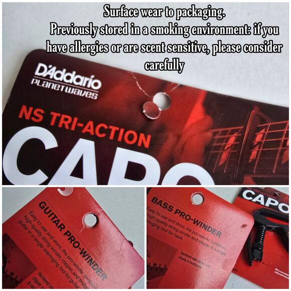 D'ADDARIO String Pro Winder Cutter Bass Guitar Capo NS Tri Action Planet Waves - Picture 3 of 4